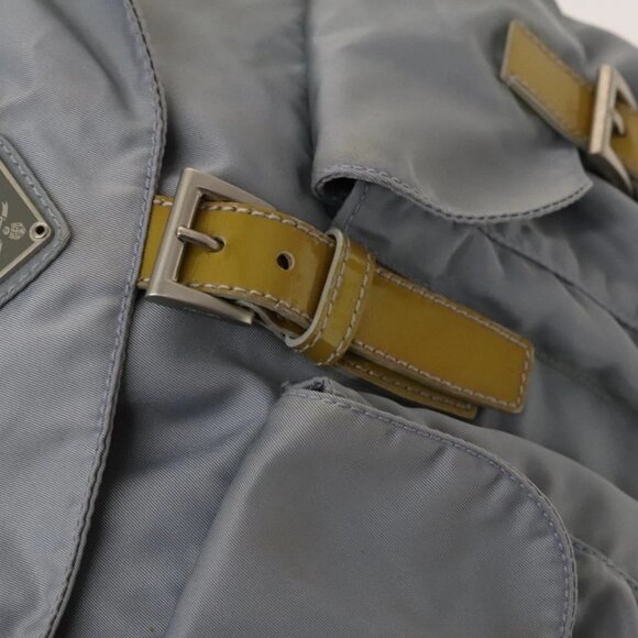 PRADA Backpack Nylon Light Blue Silver Auth - Picture 13 of 16